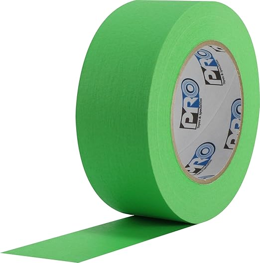 ProTapes Colored Crepe Paper Masking Tape, 60 yds Length x 1" Width, Light Green (Pack of 1)