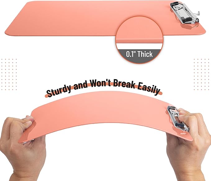 Mr. Pen- Plastic Clipboard, 12.5" x 9", 2 Pack, Coral Pink Clipboard Plastic, Low-Profile Metal Clip with Retractable Hanging Hole
