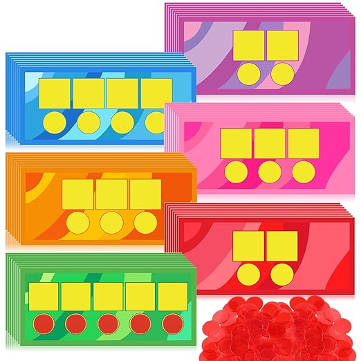 Sound Box Mats and Chips 24 Pcs Dry Erase Mats and 84 Pcs Chips Phonemic Awareness Games Phonics Reading Games Ezread Sound Box Kit(Adorable Style,Cardboard)