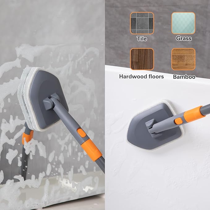 Tile Tub Scrubber Brush Replacement Pads 6 Pieces for Cleaning Bathroom Kitchen Toilet Wall Sink Tile Floor