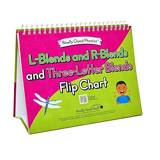 Really Good Phonics Decodable Readers Flip Chart - L- and R-Blends and Three-Letter Blends - Reading Games for Kids, Learning Activities, Homeschool & Classroom Must Haves