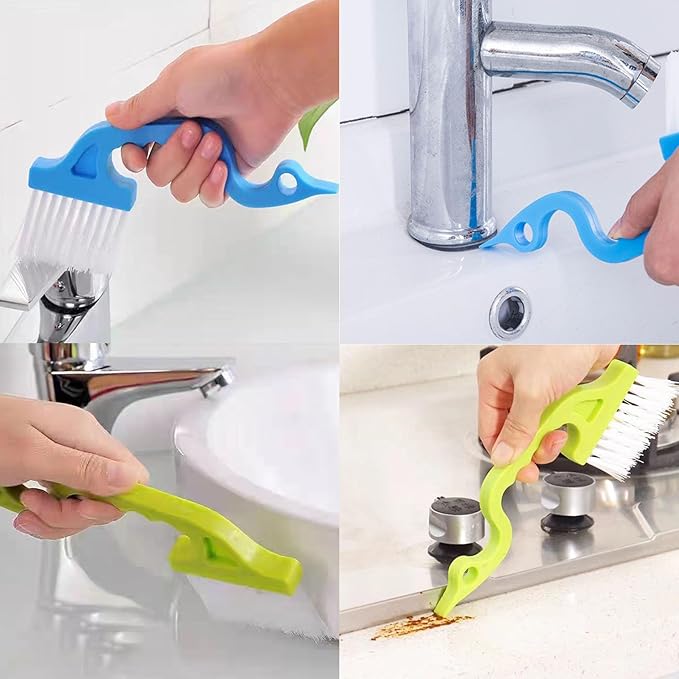 Cleaning Brush, 9 Pcs Hard Bristle Crevice Cleaning Brush Set for Kitchen Bathroom Toilet Grout Bottle Gap Window Tracks, Multifunctional Home Essentials Scrub Cleaning Tools