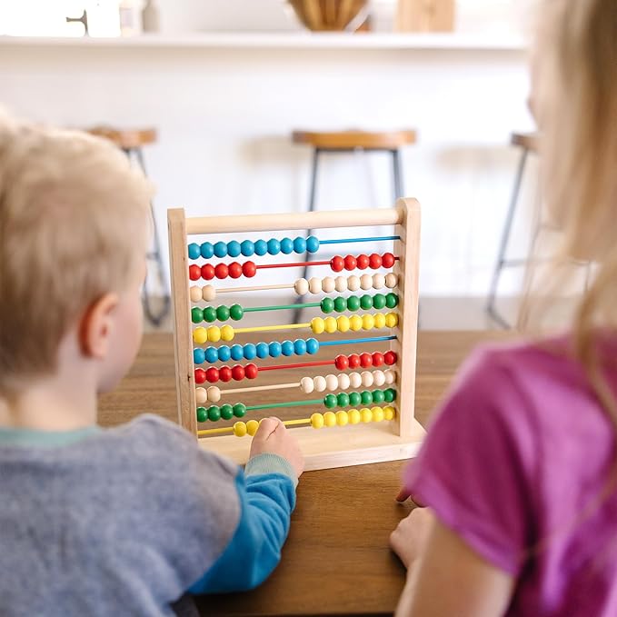 Melissa & Doug Abacus - Classic Wooden Educational Counting Toy With 100 Beads