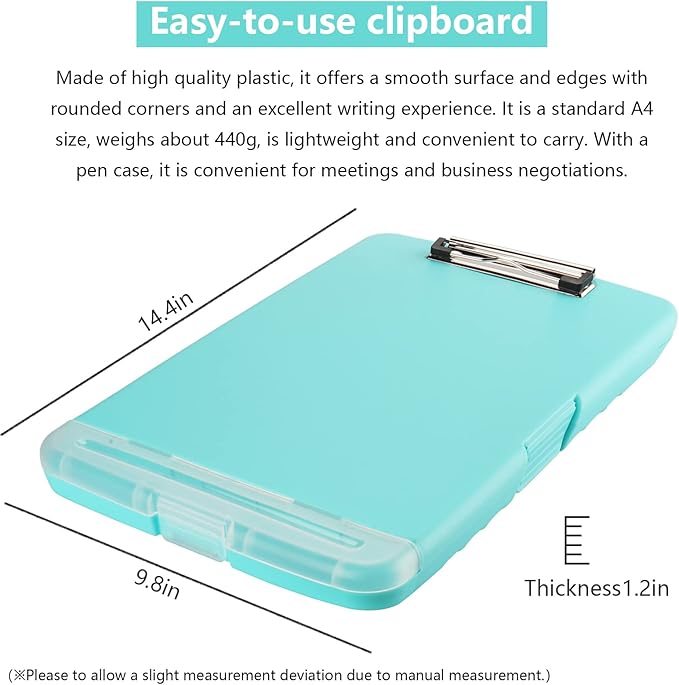 SFLHHDM Clipboard with Storage, Clip Boards 8.5x11, Plastic Clipboards with Pen Holder, Clip Board with Storage Compartments, Nurse Clipboard with Storage for Classroom, Student, Teacher