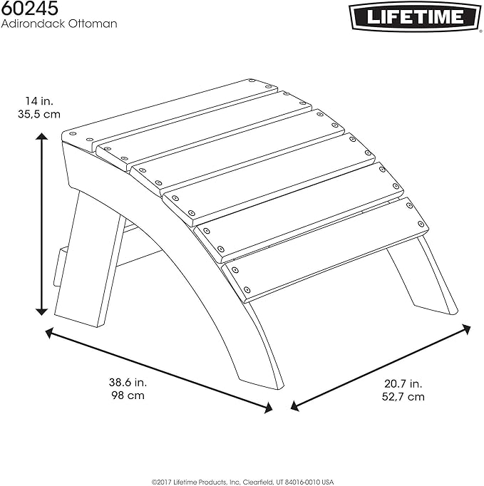 Lifetime 60245 Adirondack Ottoman, Brown