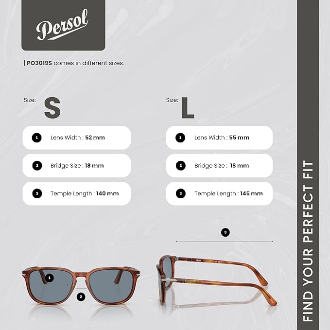 Persol PO3019S Square Sunglasses for Men '+BUNDLE with ACCESSORY EYEWEAR KIT