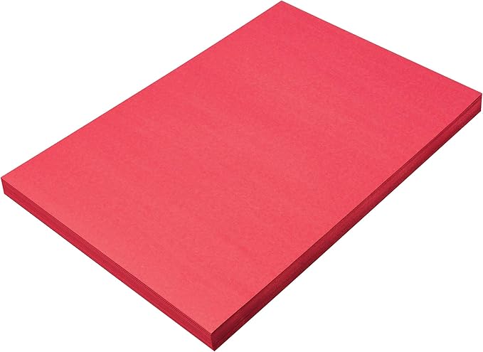 Prang (Formerly SunWorks) Construction Paper, Holiday Red, 12" x 18", 100 Sheets