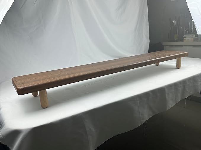 Dual Monitor Stand Riser, 39Inch Extra Long Wooden Desktop Monitor Riser with Storage for 2 Monitors Ultra Strong Desk Shelf Organizer Riser Ergonomic for 2 Screens/Laptop/PC/TV/Printer, Large, Walnut