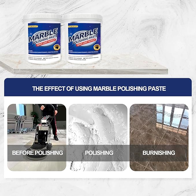 Marble Polishing Paste – Surface Repair Compound for Countertops, Showers & Floors – Scratch & Dullness Remover, Restores Shine on Quartz, Travertine & Natural Stone – 2.2LB