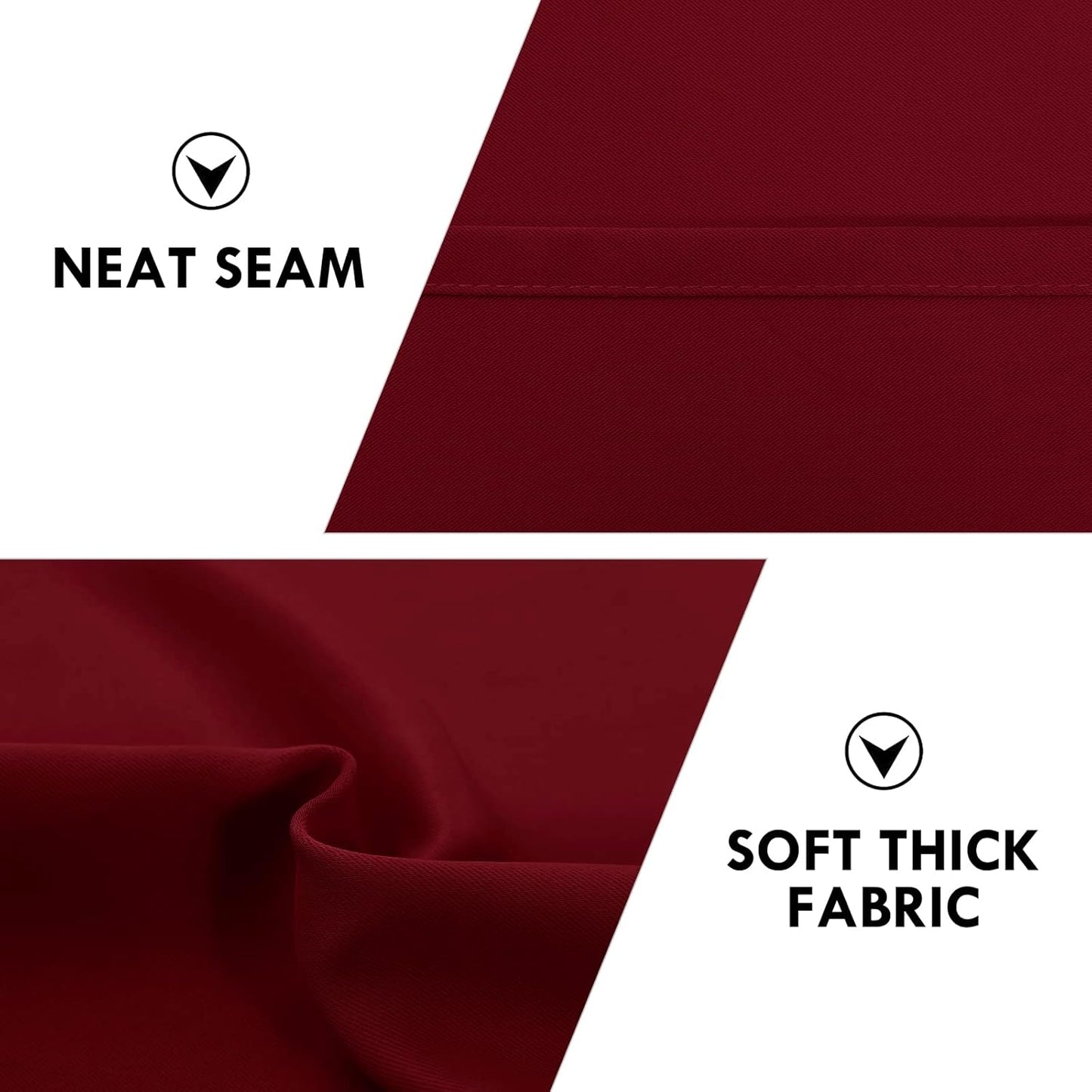 DWCN Burgundy Room Darkening Blackout Curtains - Thermal Insulated Privacy Energy Saving Window Curtain Drapes 42 x 63 inch Length, Set of 2 Bedroom Living Room Curtains