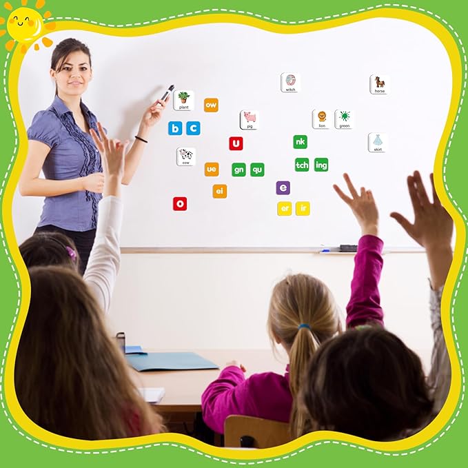 Phonics Word-Building Magnetic Letter Tiles, Alphabet Magnets for Toddlers, 147 Magnetic Phonics Tiles, Letter Recognition for Kindergarten, Phonemic Awareness, Preschool Learning Activities