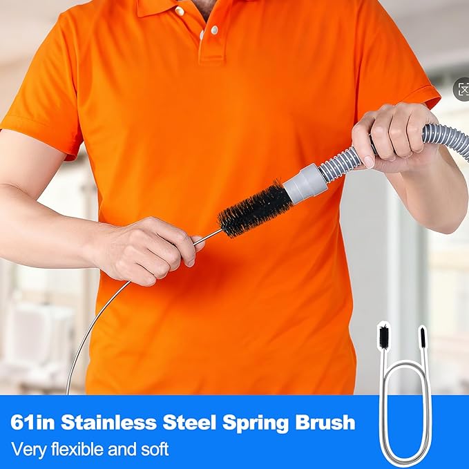 P Trap Cleaner,3 IN 1 P Trap Brush for Shower Kitchen Sink Bath Tub Bathroom,Including 20 Inch Snake Clog Remover,61 Inch Flexible Wire Brush,18 Incn All Bristle Brush
