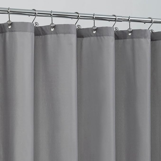 ALYVIA SPRING Stall Fabric Shower Curtain Liner Waterproof - 54" x 78", Soft & Lightweight Long Stall Size Shower Curtain with Magnets, Machine Washable - 54x78, Grey