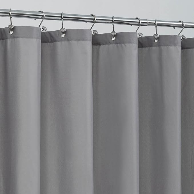 ALYVIA SPRING Stall Fabric Shower Curtain Liner Waterproof - 54" x 72", Soft & Lightweight Stall Size Shower Curtain with Magnets, Machine Washable - 54x72, Grey