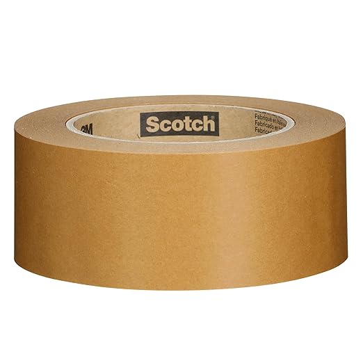3M Scotch Performance Paper Box Sealing Tape 570,1.9" x 55 yd (48 mm x 50 m),1 Roll,Brown,Recycle-Compatible,Great for Packaging,Shipping,and Moving,(Pack of 2)