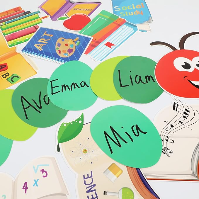 Caterpillars Bulletin Board Decoration Set Mix Caterpillar Colorful Borders Cutouts for Party School Classroom Door Welcome Bulletin Board Craft Home Wall(Green Caterpillar)