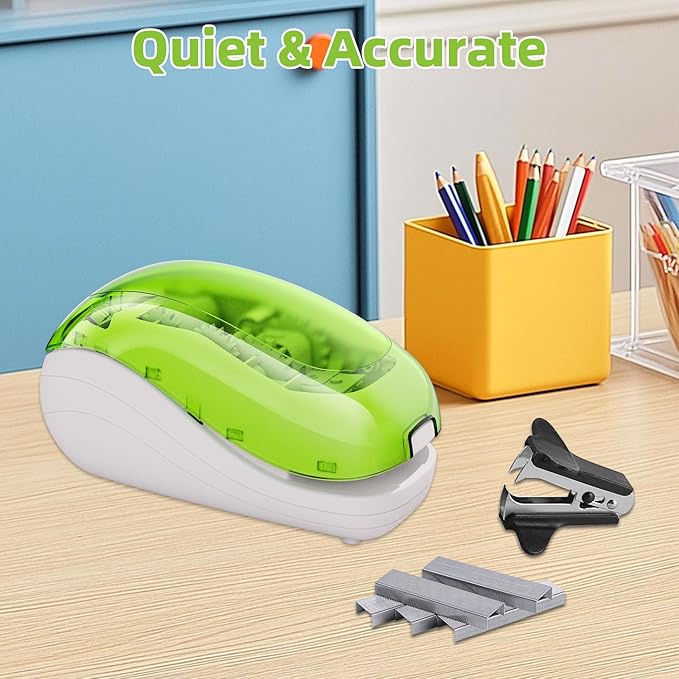 Electric Stapler，Including 2000 Staples and 1 Staple Remover, Suitable for Palm Size and high Comfort，25 Sheet Capacity, AC Adapter or Battery Powered，Battery not Included