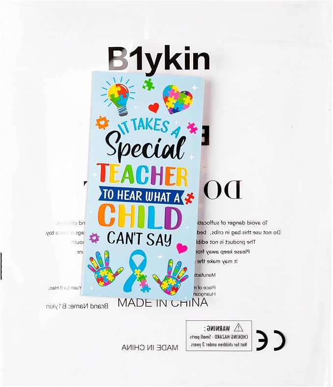 B1ykin Sticky Notes Set - It Takes A Special Teacher to Hear What A Child Can't Say Self-Stick Notes Pad, 550 Sheets Writing Memo Pages Sticky Notepad for Teacher Appreciation Gifts (Autism Teacher)