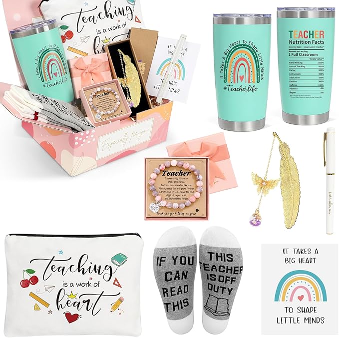 UAREHIBY Teacher Appreciation Gifts for Women,Teacher Gift with 20 OZ Tumbler for Birthday,Back to School Gift from Student,Teachers Valentines Day ChristmasThank You Gifts