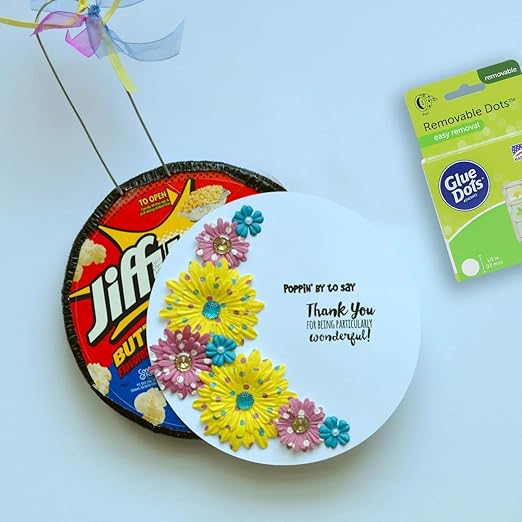 Glue Dots Double-Sided Removable Dots, 1/2'', Clear, Includes 3 Rolls of 200| 600 Total (Pack of 9)