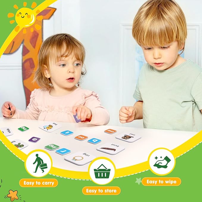 Phonics Word-Building Magnetic Letter Tiles, Alphabet Magnets for Toddlers, 147 Magnetic Phonics Tiles, Letter Recognition for Kindergarten, Phonemic Awareness, Preschool Learning Activities