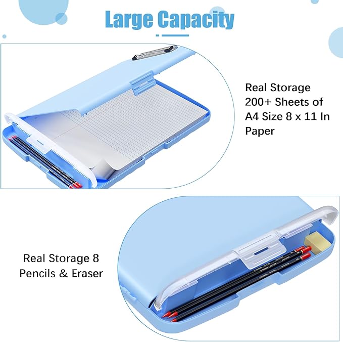 Hongri Clipboard with Storage with Pen Holder, Folder Nursing Clip Board 8.5 x 11 Foilo-Side Opening, High Capacity, Light Weight for Teachers, Classroom. Size 14 x 9.6 x 1.2 in(Blue)