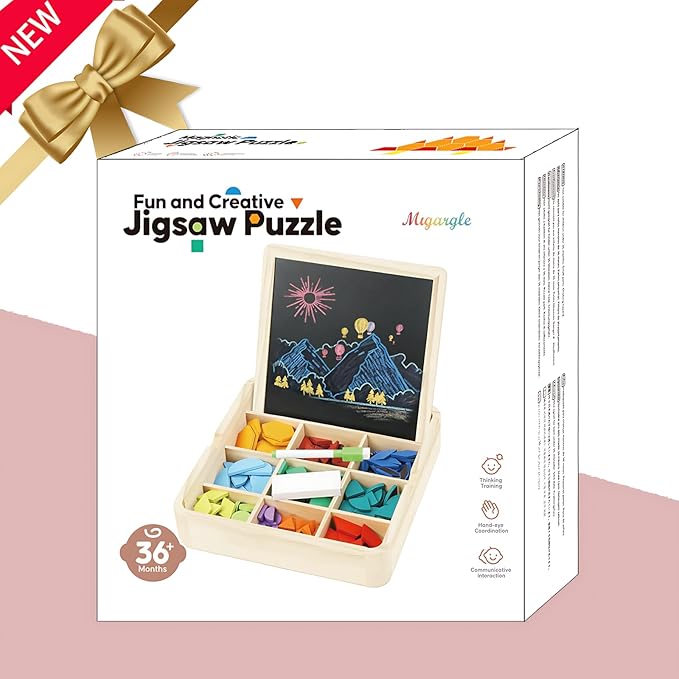 248 Pcs Wooden Magnetic Pattern Block Set with Cards, Pen & Storage Bag, Montessori STEM Tangram Puzzle Toys for Toddlers 4 5 6 7 8, Educational Brain Teaser Gift for Boys Girls