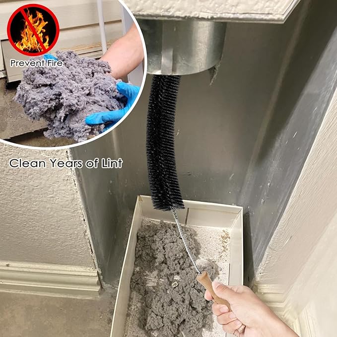 Dryer Vent Cleaner Kit, 2 Pack Dryer Lint Brush, 30 Inch Long Flexible Lint Remover, Refrigerator Coil Cleaning Brush, Home Essentials (Short-Style)