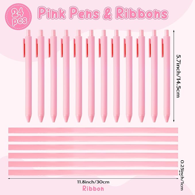 Bright Colors Sticky Notes - 72 Pcs Pink Bow Super Sticky Notes Pens Ribbons Set Strong Adhesive Self-Stick Sticking Power Memo Note Pads Page Markers Office Products School Supplies