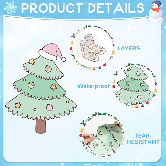 Winter Bulletin Board Set Pastel Winter Reading Classroom Decoration Kit Snowman Snowflake Sweater Christmas Tree Cutouts for Holiday Xmas School Classroom Chalkbaord Home Office Decor Supplies