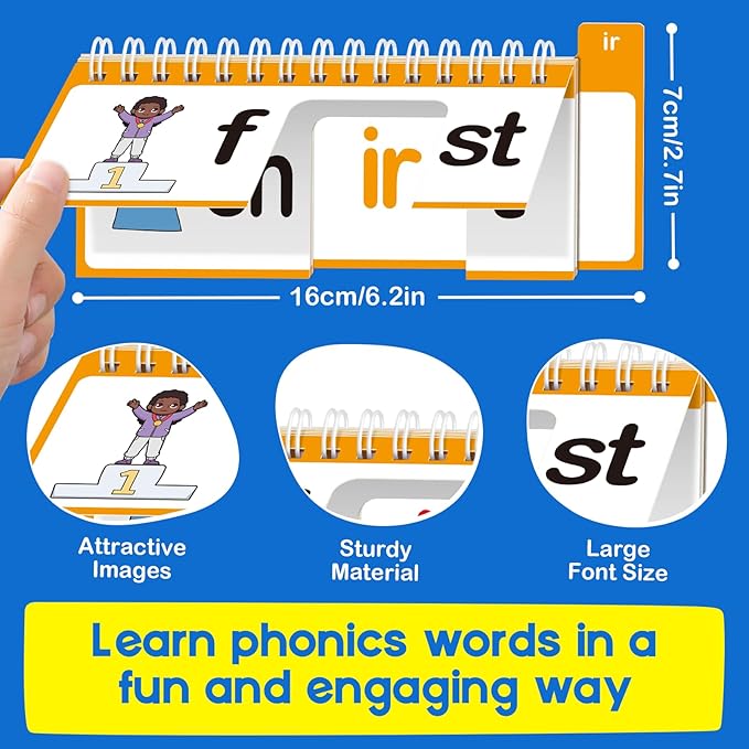 Word Family Build Book, 40 Read and Rhyme Flip Books, Learn to Read Phonics Flash Cards, Sight Words Flash Cards Kindergarten Flip Books for Kids Homeschool Preschool Learning Activities