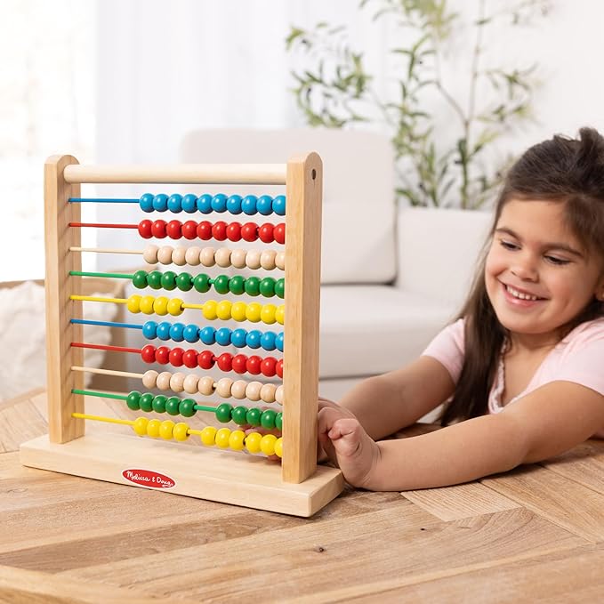 Melissa & Doug Abacus - Classic Wooden Educational Counting Toy With 100 Beads