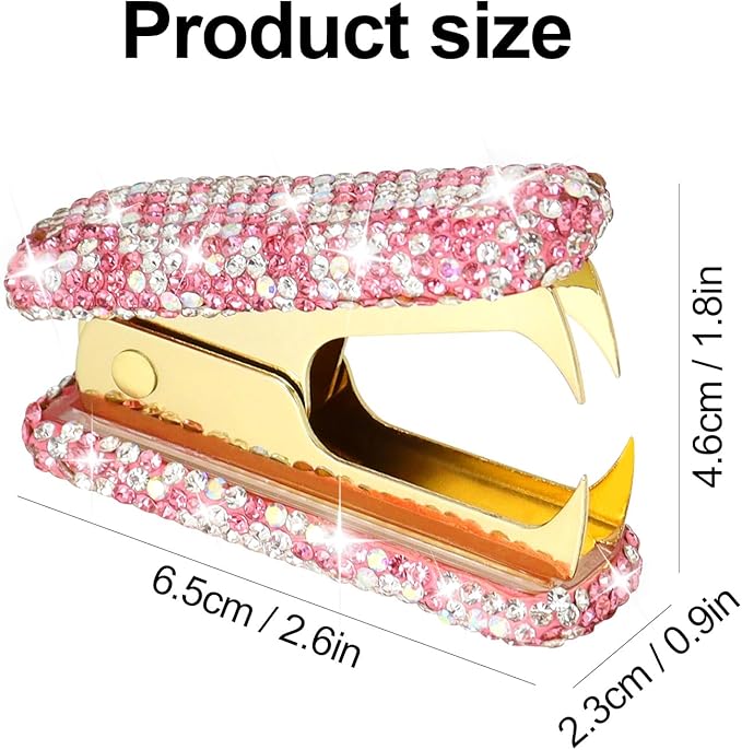 Buqoo Bling Rhinestone Staples Remover, Crystal Staple Puller Cute Glitter Stapler Remover Tool for Home School Office Supplies Dazzling Desk Accessories for Women Office