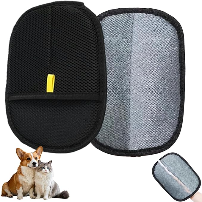 2 Pcs Pet Hair Removal Glove for Cats & Dogs, Reusable Electrostatic Pet Hair Glove, Electrostatic Gloves for Pet Hair, Lint Remover Gloves for Laundry, Couch, Carpet, Car Seat, Furniture, Clothes