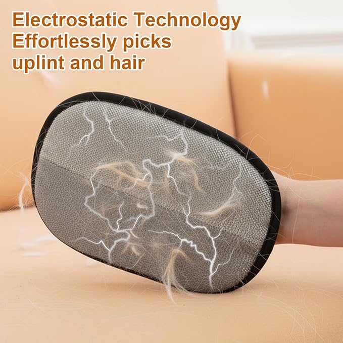 Pet Hair Removal Glove with Pendant, Upgraded Five-Finger Electrostatic Pet Hair Gloves, Reusable Magic Brush Pet Hair Remover Tool for Laundry, Couch, Carpet, Car Seat