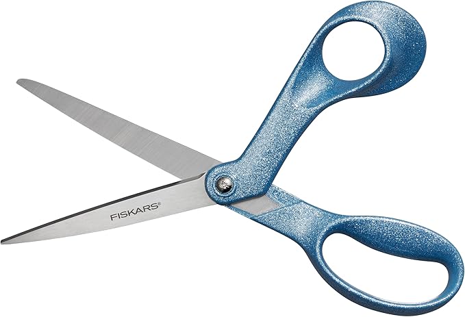 Fiskars Explore Scissors, Design Collection, Glitter Digital Cloud, 8 Inches