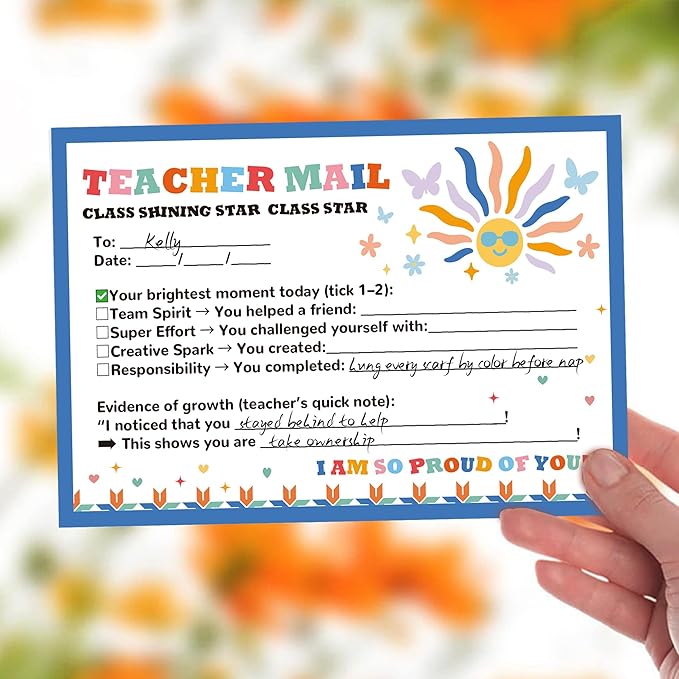60Pcs Boho Teacher Notes to Parents – Happy Mail Brag Cards, Praise Student Behavior, Classroom Must-Haves for Preschool Kindergarten Elementary School Supplies