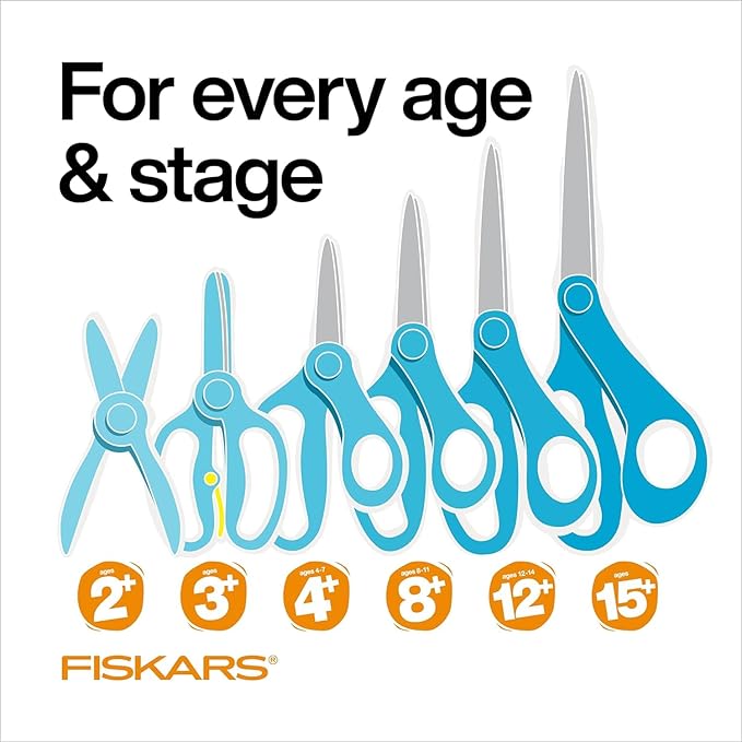 Fiskars 5" Blunt-Tip Scissors for Kids Ages 4-7, For School or Crafting, Premium Pink (Pack of 2)