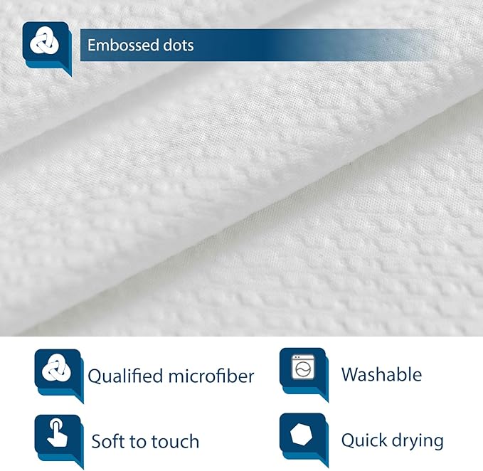 Barossa Design Soft Light-Weight Microfiber Fabric Shower Liner or Curtain, Hotel Quality, Machine Washable, Water Repellent, White, 70 x 72 inches