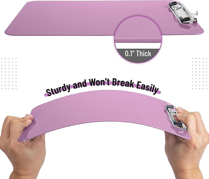 Mr. Pen- Plastic Clipboard, 12.5" x 9", 2 Pack, Lavender Mist Clipboard Plastic, Low-Profile Metal Clip with Retractable Hanging Hole