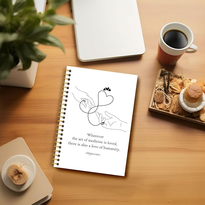 Guymn Medical Notebook, Nurse Journal, Inspirational Nursing Notebook Journal, Doctor Physician Appreciation Gifts Hardcover Spiral Notebooks 5.5x8.3 Inch