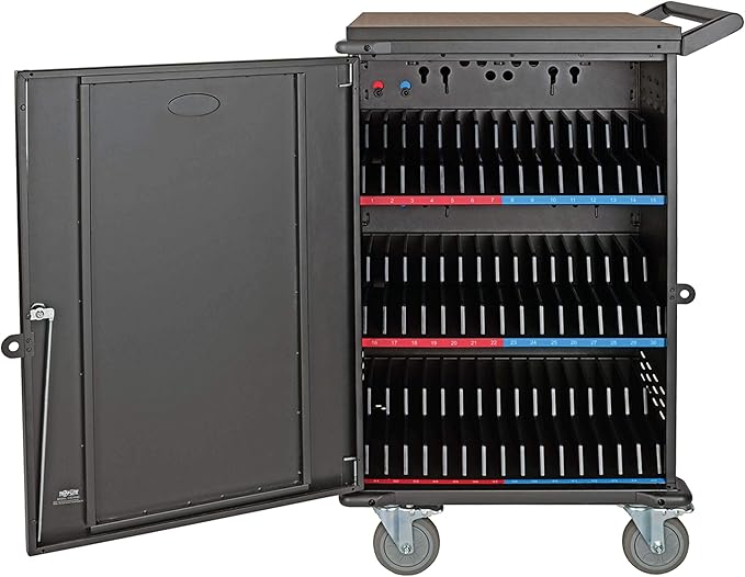 Tripp Lite 45-Port AC Mobile Charging Cart Storage Station for Chromebooks, iPads, Laptops, Tablets, Black (CSC45AC)