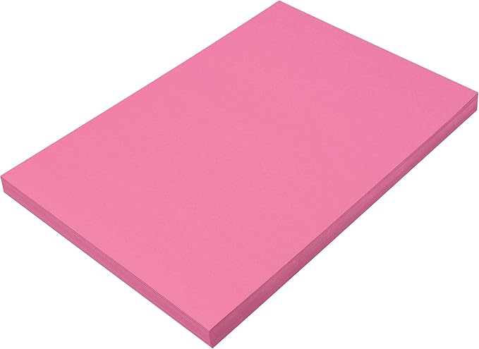 Prang (Formerly SunWorks) Construction Paper, Hot Pink, 12" x 18", 100 Sheets