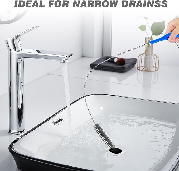 Drain Cleaning Brush Set，Flexible Long Pipe Snake Hair Clogs Catcher Cleaner Tool for Toilet，Sewer Drain，Pipe Brush，Drain Cleaner Brush，Sink Drain Brush