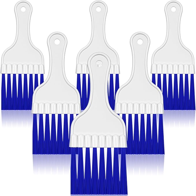 Boao 6 Packs Coil Brush Air Conditioner Condenser Refrigerator Cleaning HVAC Coil Cleaner Small Plastic Whisk Brush (Blue)