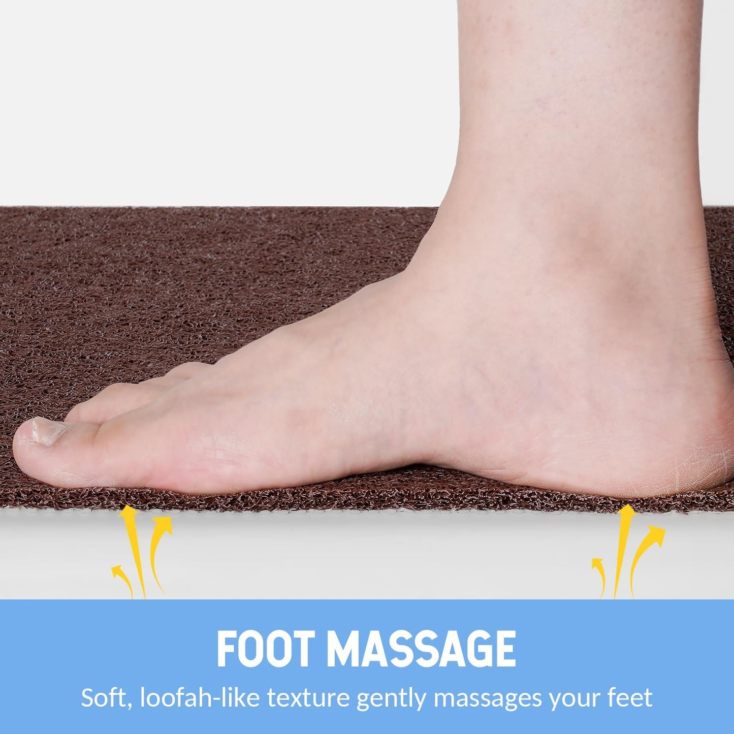 Non-Slip Bathtub Mat, Anti Slip Shower Mat, Fast Drying Bathtub Mats, Foot Scrubber Mat, Anti Slip Mat for Tub, Floor, Bathroom, Kitchen, Home, Hotel (Brown 40"×16")