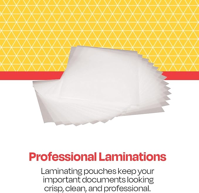 School Smart Laminating Pouches, 12 x 15 Inches, 3 mil Thick, Pack of 100