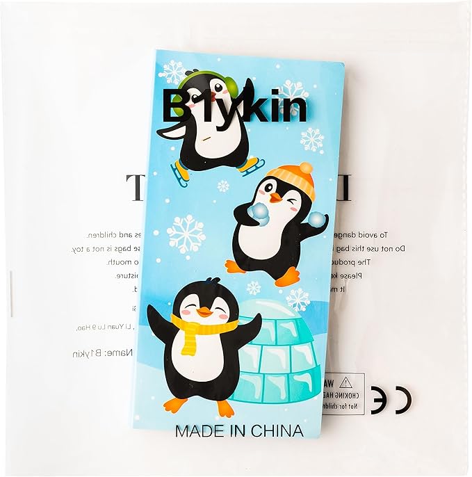 B1ykin Cute Sticky Notes Set - Winter Snowflake Penguin Shaped Self-Stick Notes Pad, 550 Sheets Writing Memo Pages Sticky Notepad for Teacher Appreciation Gifts, School Office Supplies (Penguin)