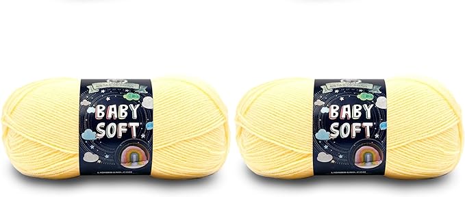 (1 Skein) Lion Brand Yarn Babysoft Baby Yarn Yarn, Lemonade (Pack of 2)