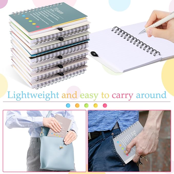 24 Pcs Employee Appreciation Gifts Bulk Team Recognition Notebooks with Sticky Notes Staff Thank You Gifts for Social Worker Teacher Nurse Coworker Office Motivation Set (Macron Color)